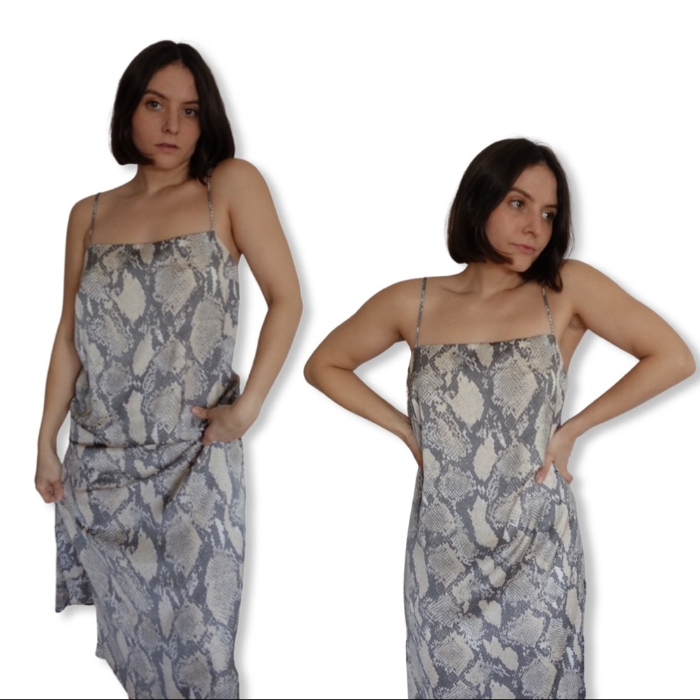Snakeskin H&M Slip Midi Dress